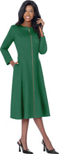 Load image into Gallery viewer, Emerald Green Dress with Zipper Front - Can be worn open as a jacket. 